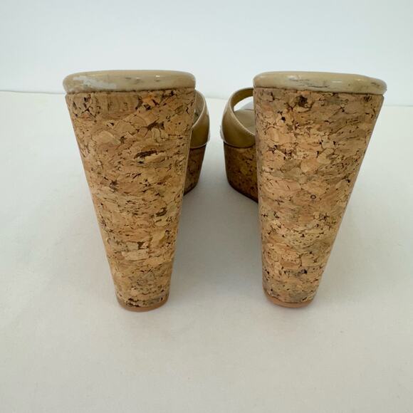 Jimmy Choo Cork Platform Wedge Slip-On Sandals Shoes Brown | IT 41 (US 11) - Picture 7 of 14